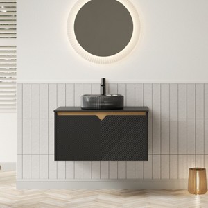 GDFStudio Montville Modern Bathroom Vanity with Sintered Stone Countertop - 1 of 4