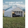 Heavy Duty Metal Carport, Front And Back Door Panels with Zippers Tarp, Patio Outdoor Workshop - 2 of 4