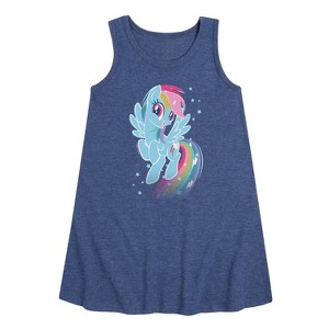 Girls' - My Little Pony - Dash Star Fade Graphic Sleeveless Aline Dress - 1 of 4