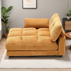 Oversized Corduroy Sleeper Chaise Lounge with USB, Cup Holder & Side Pocket - 1 of 4