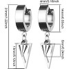 Black Stainless Steel Hoop Earrings: Geometric Kpop Style Huggie Dangles for Men & Women - 2 of 4