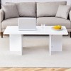 VYNXARIA Modern White MDF Coffee Table with Industrial Style Design - 3 of 4