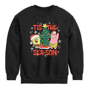 Boys' - SpongeBob SquarePants - Tis The Season Graphic Long Sleeve Fleece Sweatshirt - 1 of 4