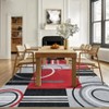 Geometric Rug Machine Washable Modern Contemporary Rug Foldable Non-Slip Abstract Square Circle Design Carpet Soft Low Pile Non Shedding Floor Cover - 2 of 4