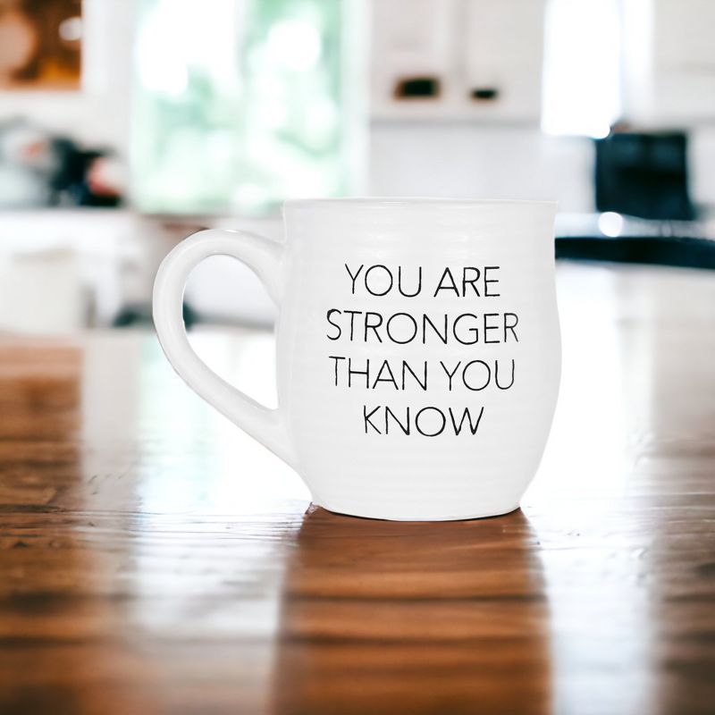 Amici Home “You Are Stronger Than You Know” Coffee Mug, 6” L/4.25” W/4.5” H, 20-Ounce, Ceramic, Black Letters on White, 2 of 6