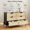 Acekool 6 Drawer Rattan Dresser, Fluted Chest with Stable Legs, Anti-Tipping Storage Cabinet for Bedroom - 4 of 4