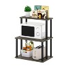 Furinno 3-Tier Ladder Kitchen Rack Storage Shelf Microwave Stand Open Shelves for Kitchen&Living Room&Home Storage,French Oak Grey/Black - 2 of 4