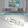 PAGED TV Stand with LED Lights, Modern TV Console Table with Storage Cabinets and Outlets for Living Room, Bedroom - 2 of 4