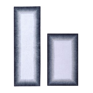 Torrent Collection 2 Piece 100% Soft Cotton Tufted Weave Bath Rug Set, Ombre Pattern, Super Soft & Absorbent, Machine Washable Bathroom Mats - 1 of 4