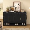 59'' Farmhouse Sideboard Buffet with Adjustable Shelves, 3 Drawers & 4 Doors, Large Storage Cabinet for Dining Room-3irtyhousy - 2 of 4