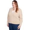 Alfred Dunner Women's Zip-Front Chenille Collared Cardigan - 3 of 4
