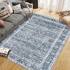 Area Rug Vintage Style Machine Washable Rug Vintage Distressed Area Rug Carpet Retro Boho Medallion Accent Rug Stain Resistant Non-Slip Foldable - 4 of 4