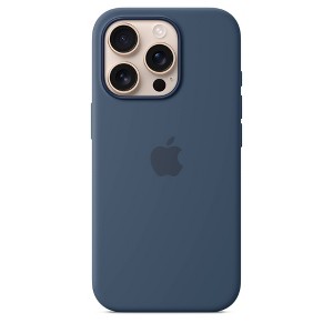 Apple iPhone 16 Pro Silicone Case with MagSafe - Denim - 1 of 4