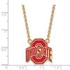 Black Bow Jewelry 14k Yellow Gold Plated Sterling Silver Ohio State Buckeyes NCAA Necklace 18 Inch - 2 of 4