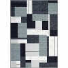 Non-Slip Washable Rugs, Low Pile Ultra-Thin Geometric Rug, Contemporary Boxes Print Color-Blocked Soft Carpet for Living Room Bedroom Home Office - 3 of 4