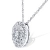 Pompeii3 3/4ct Diamond Double Halo Pendant 14K White Gold - 2 of 4
