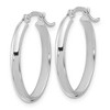 Black Bow Jewelry 3mm x 21mm 14k Yellow Gold & White Rhodium Plated Oval Hoop Earrings - 2 of 4