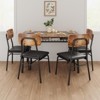 Dining Table Set for 4 with Storage Rack, 5-Piece Kitchen Table and Upholstered Chairs of 4, Tabletop & Heavy-Duty - 3 of 4