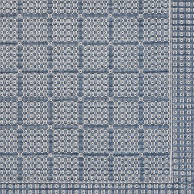 Luna Modern Geometric Blue/Gray Indoor/Outdoor Rectangular Rug