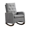 GustoWave Rocking Chair, Upholstered Rocking Chair Nursery Glider Chair with Armrests, Side Pockets, Upholstered Comfy High Back Armchair - 3 of 4