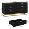 Dresser for Bedroom, 53.5" Large Dresser Organizer, 6 Drawer with Golden Metal Handle and Legs - 2 of 4