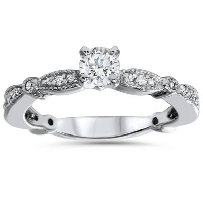 Pompeii3 5/8ct Round Cut Diamond Engagement Ring 14K White Gold