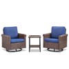 Buenhomino 3-Piece Wicker Patio Set with 2 Swivel Chairs & Coffee Table, All-Weather Cushions for Deck, Porch, or Garden - 2 of 4