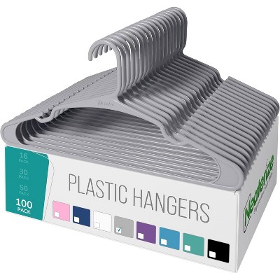 Paaaawaters Clothes Hangers Plastic 100 Pack For Adults - Plastic Hangers, The Perfect Coat Hanger