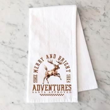 City Creek Prints Merry And Bright Adventures Tea Towels - White