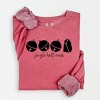 Jingle Bell Rock Icons - Womens Lightweight Garment Dyed Sweatshirt - 2 of 2