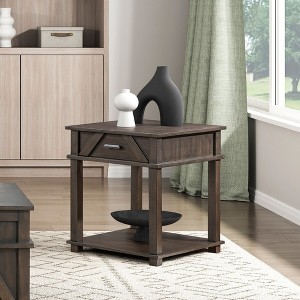 22" Wood Dovetail Drawer End Table with Open Shelf for Living Room or Bedroom - 1 of 4