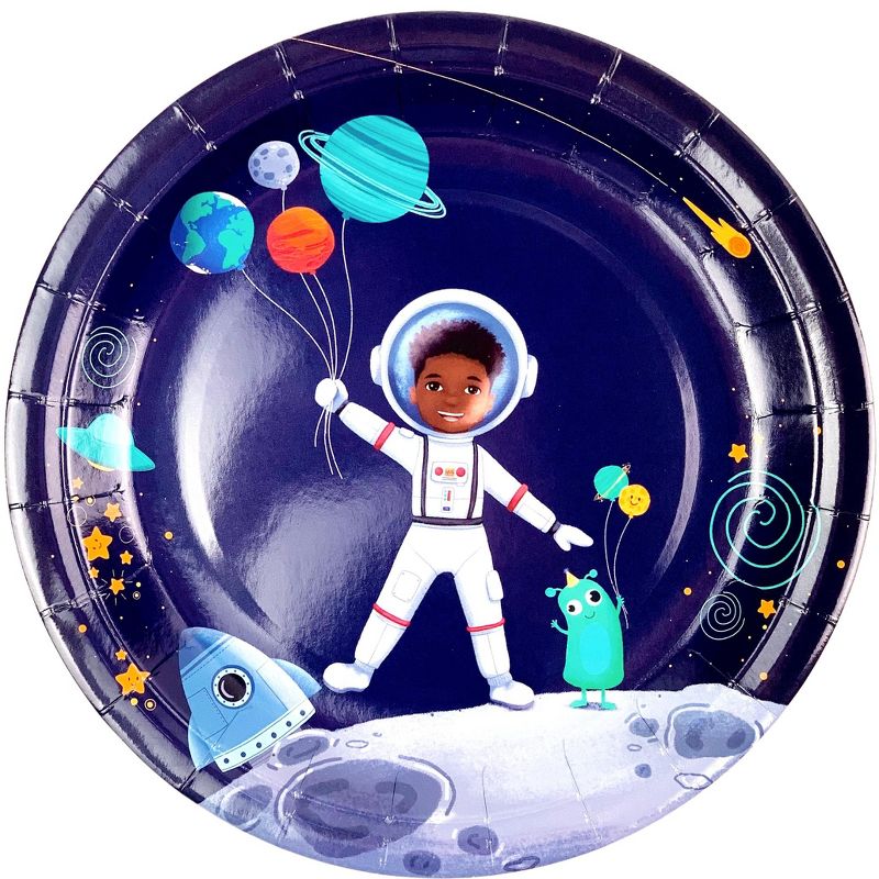 Anna + Pookie 9" Boy Astronaut Paper Party Plates 8 Ct., 1 of 4