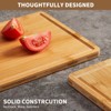 Bamboo Cutting Board Set with Prep Slots - 3 Sizes Cutting Boards for Kitchen with Juice Groove, for Chopping Meat, Vegetables, Fruits, Cheese - 4 of 4