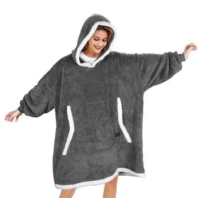 Catalonia Woman Fleece Plush Blanket Hoodie Sweatshirt, Fuzzy Warm Cozy Soft Wearable Blanket Pullover with Giant Pocket, Wife Women Christmas Gift