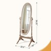 Dolonm Queen Anne Style 16 in. W x 59.25 in. H Floor Mirror Standing Mirror Tilting Oval Wood Full Length Mirror - 4 of 4
