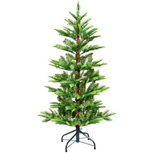 Gulches Green PreLit LED Full Artificial Christmas Tree Fir Artificial Christmas Tree with Steady Warm White Clear with Metal Stand - 1 of 4
