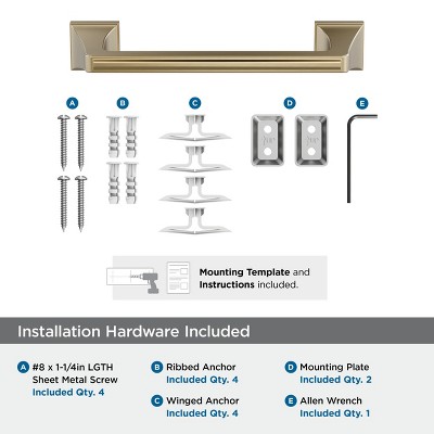 Golden Champagne Wall Mounted Towel Bar with Elegant Lines