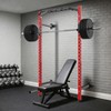 Wall Mounted Power Rack, 1600LB Commercial Squat Rack for Home Gym with Multi-Grip Pull Up Bar, J-Cups & Landmine Attachment for Home and Garage Gym - 4 of 4