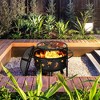 Captiva Designs 30" Star & Moon Bonfire Wood Burning Round Fire Pit E02GS051 Black: Outdoor Heating, Mesh Screen, Fire Poker - 2 of 4