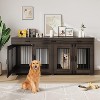 71'' Large Dog Crate for 2 Dogs, Dog Crate Furniture with 3 Drawers, Heavy Duty Dog Cage and TV Stand - 2 of 4
