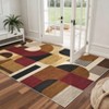 Abstract Machine Washable Rugs with Non-Slip Backing Stain-Resistant Low Pile Rugs - 4 of 4