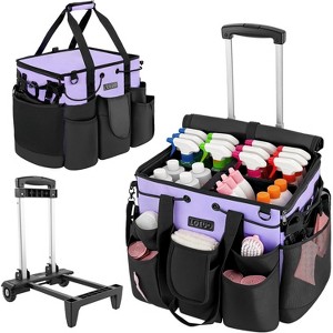 Large Rolling Cleaning Caddy Bag with Wheels, Mobile Cleaning Supplies Organizer for Home, Car, Office and Picnic Use - 1 of 4