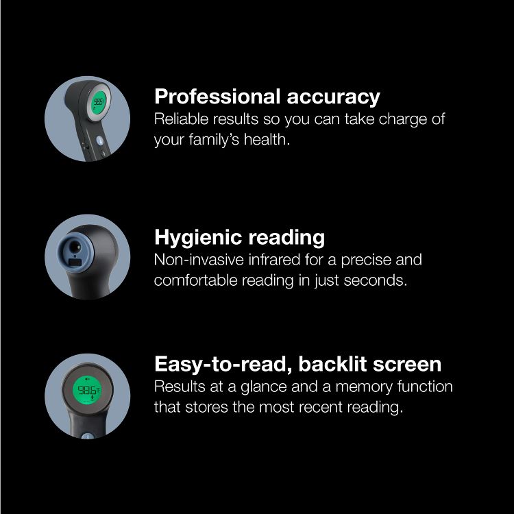 Braun No Touch Battery-Powered Thermometer: Forehead, Noncontact, Multi-Use, Plastic, 6 of 9