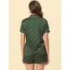 Allegra K Womens Short Sleeve Notch Collar Piped Button Down Sleepwear Polka Dots Pajama Sets - 4 of 4