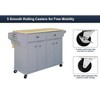 Mobile Kitchen Island On Wheels W/Spice Rack Towel Holder, 2 Storage Drawers, 4 Door Cabinets, Kitchen Bar Serving Cart Rolling On Wheels For Kitchen - 4 of 4