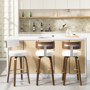 Bekrvio 29'' Counter Height Swivel Bar Stools, Faux Leather Upholstered - 1 of 4
