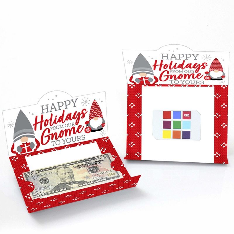Big Dot of Happiness Christmas Gnomes - Holiday Party Money and Gift Card Holders - Set of 8, 2 of 5