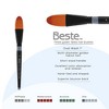 Creative Mark Beste Golden Taklon Oval Wash 1" - 2 Pack Artist Brush, Professional Watercolor Brushes, For Acrylic Painting, Short Handle, Sharp - 2 of 4