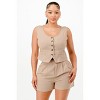 Slickblue Cropped Vest & High Waist Short Set, Button Detail, 2 Piece Lounge Outfit, Summer Chic, Color Option, Size S-L - 2 of 4