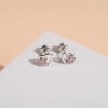 Girls' Delicate Heart & Flower Screw Back Sterling Silver Earrings - In Season Jewelry - 4 of 4